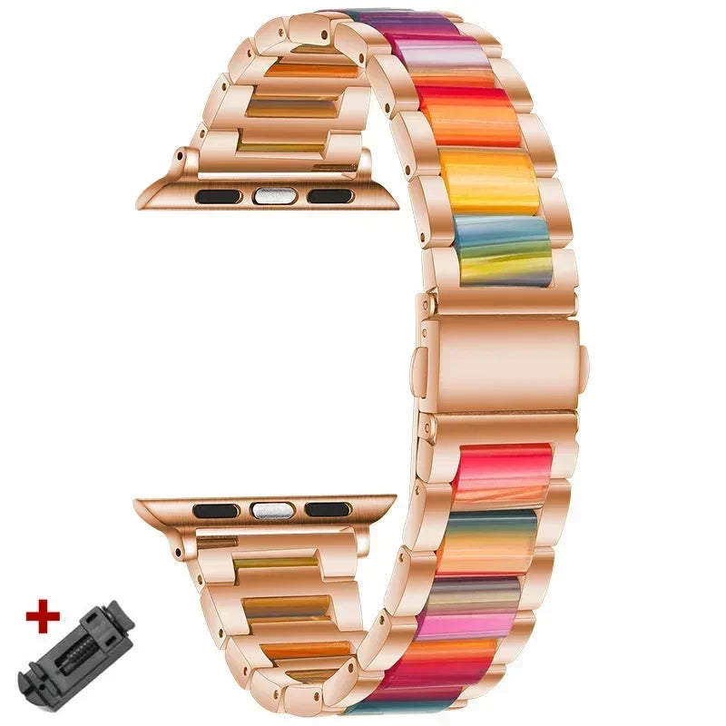 Women Resin band for Apple Watch Ultra 3 2 49mm 11 10 42mm 46mm 9 8 41mm 45mm Luxury band for Apple Watch 6 5 SE 40mm 44mm Band