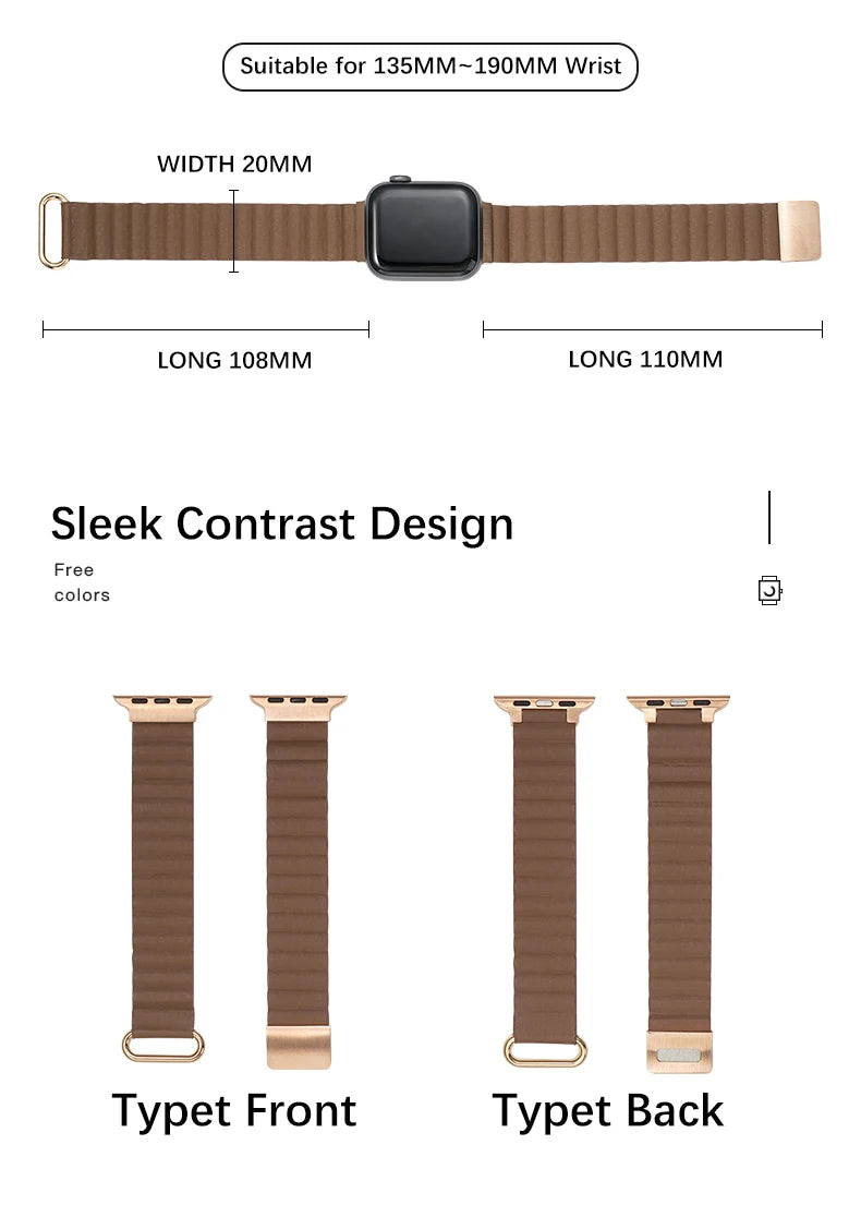 Luxury Leather band For Apple Watch Ultra 10 9 8 7 6 5 4 Woman Magnetism band For Apple Watch 38mm 40mm 45mm 42mm 46mm 49mm