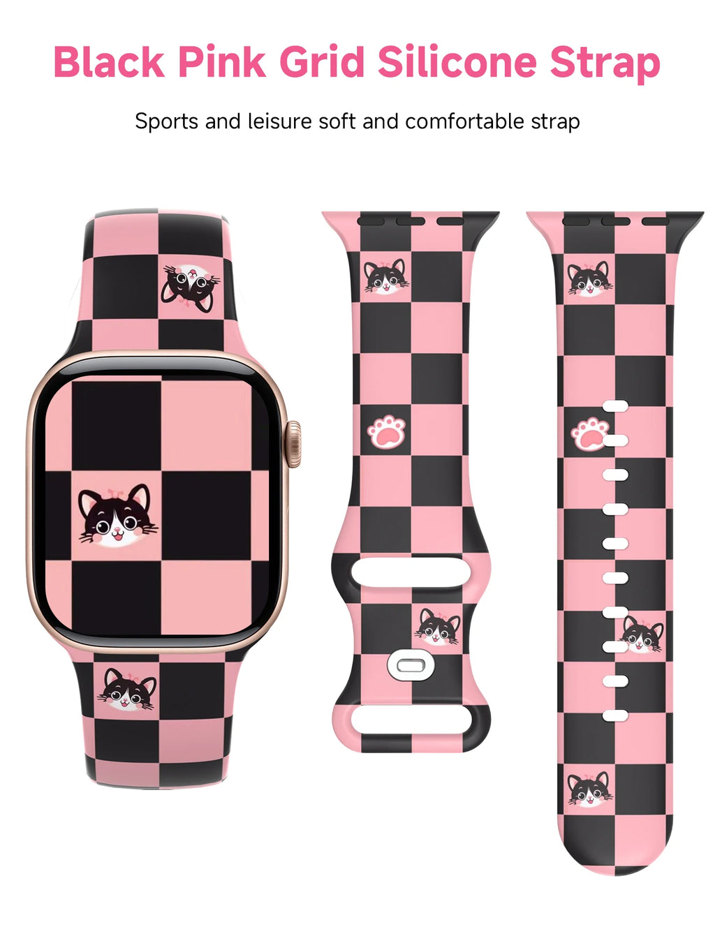 For Apple Watch 38mm 40mm 41mm 44mm 45mm Series 10 42mm 46mm 49mm Animal print silicone watchband for Apple Watch Series 10 9 8 7 6 5 4 3 2