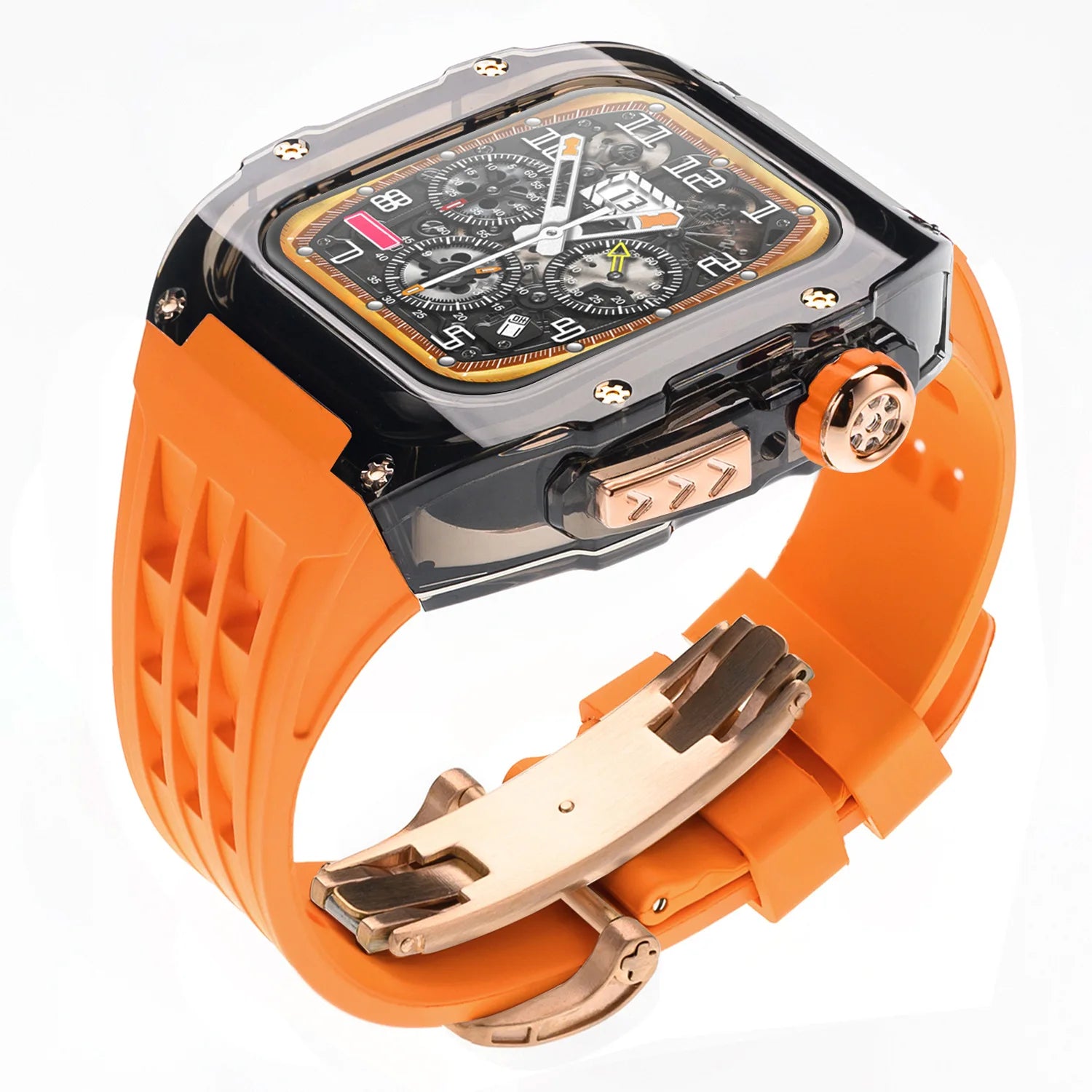 Transparent Case+band For Apple Watch Ultra 49mm band Full Cover band Modification Kit For Apple Watch SE 9 8 7 6 5 4 45mm 44mm