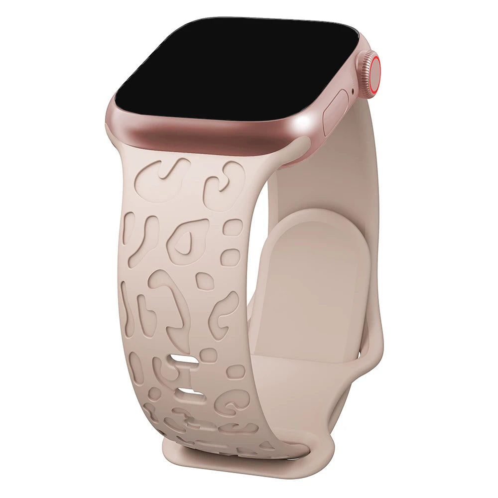 Engraved Leopard band For Apple Watch Ultra 2 3 band 49mm 44mm 41mm 40mm 45mm 38mm Silicone band Apple Watch Series 98765SE 10 11 46mm 42mm
