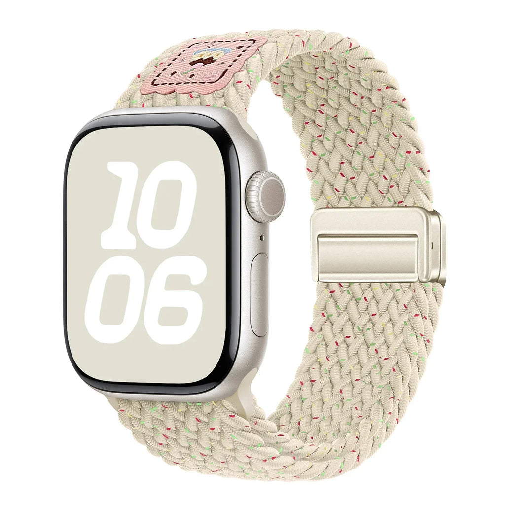 Nylon band For Apple Watch band Ultra 44mm 40mm 45mm 49mm 41mm 44mm magnetic buckle Braided band Apple Watch Series 10 9 SE 7 8