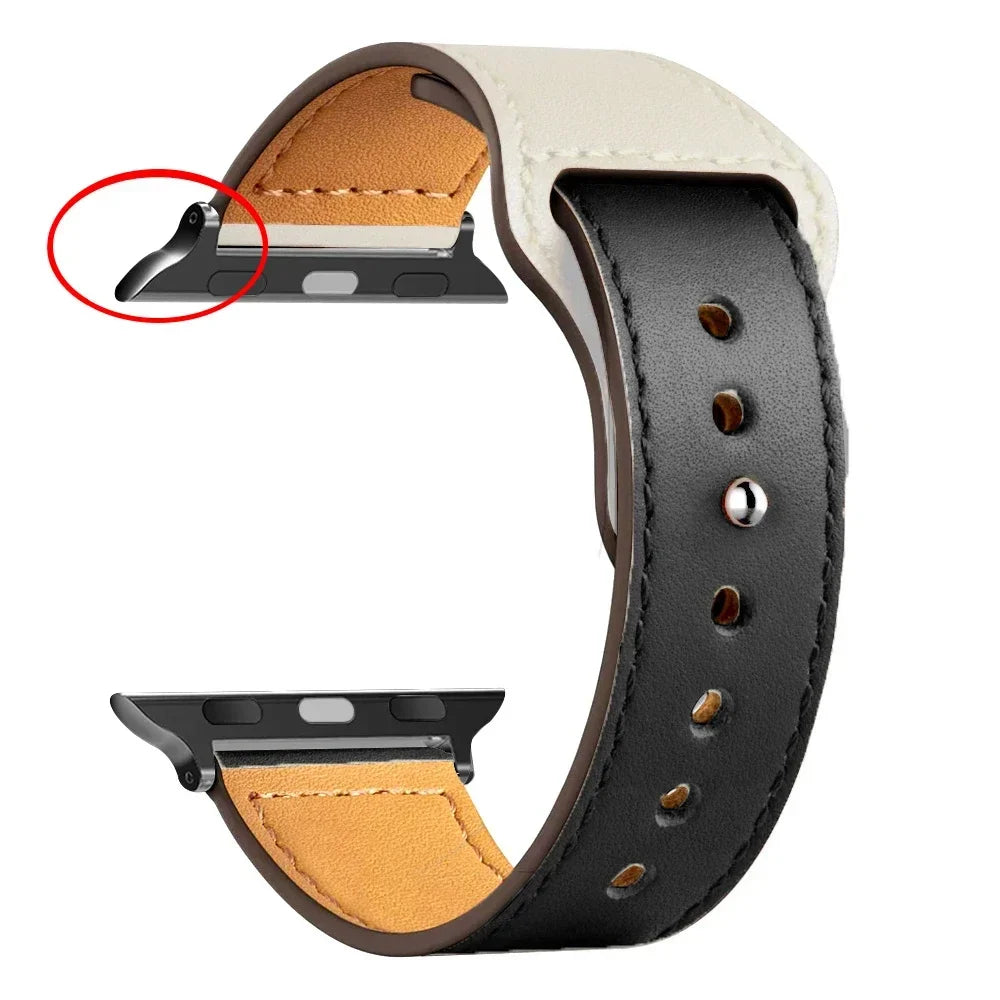 Leather band For Apple Watch band Ultra 2 49mm 44mm 40mm 38mm 42mm sport loop band Apple Watch Series 9 8 7 3 4 5 6 SE 41mm 45mm