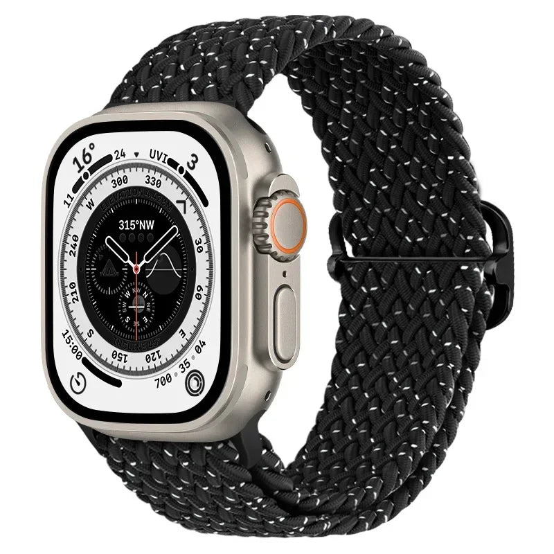 Nylon band for Apple Watch Ultra 2 band 49mm 40mm 44mm 41mm S10 46mm Elastic Braided Loop band Apple Watch Series 9 8 7 6 SE 5 4