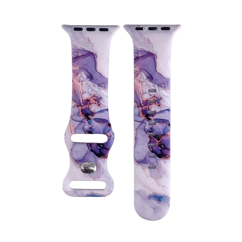 Patterned Silicone band For Apple Watch band Ultra 49mm 45mm 44mm 41mm 40mm For Apple Watch Series 9 8 7 6 5 4 3 2 1 SE Watch bands