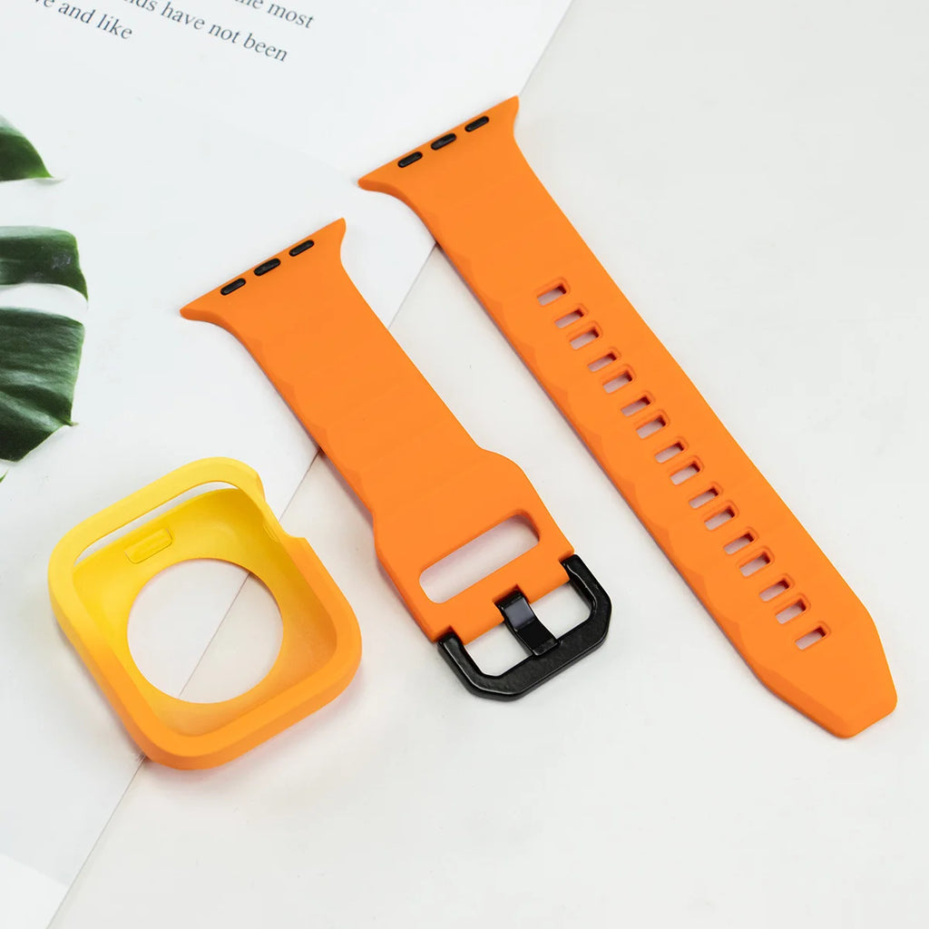 Silicone Case+band For Apple Watch band Series 10 8 9 7 6 SE 5 4 band Correa Apple Watch 46mm 44mm 40mm 45mm 41mm Ultra 49mm