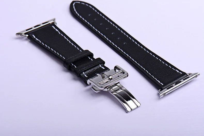 Genuine Leather band For Apple Watch Series 11 10 9 8 SE 3 band 46mm 44mm 41mm 45mm 42mm 38mm band Apple Watch Ultra 3 2 1 49mm