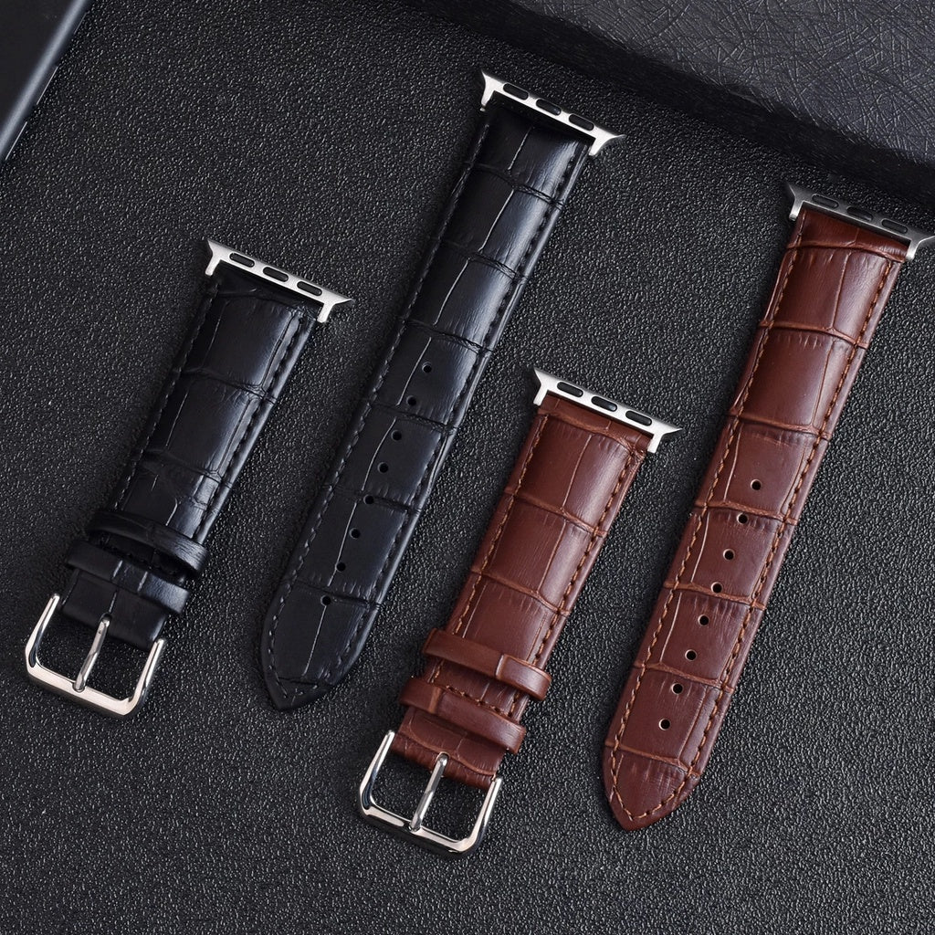 Leather band for Apple Watch band Ultra 3 2 49mm 46mm 45mm 41mm 44mm 42mm Leather Watch band for Apple Watch Series 11 10 9 8 7 SE