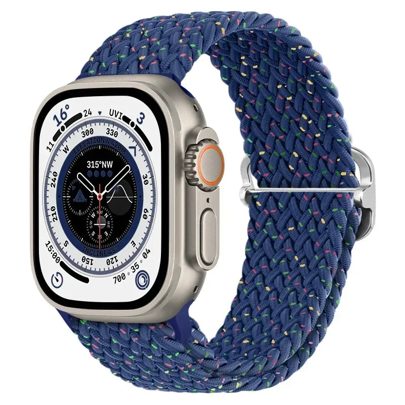 Nylon band for Apple Watch Ultra 2 band 49mm 40mm 44mm 41mm S10 46mm Elastic Braided Loop band Apple Watch Series 9 8 7 6 SE 5 4