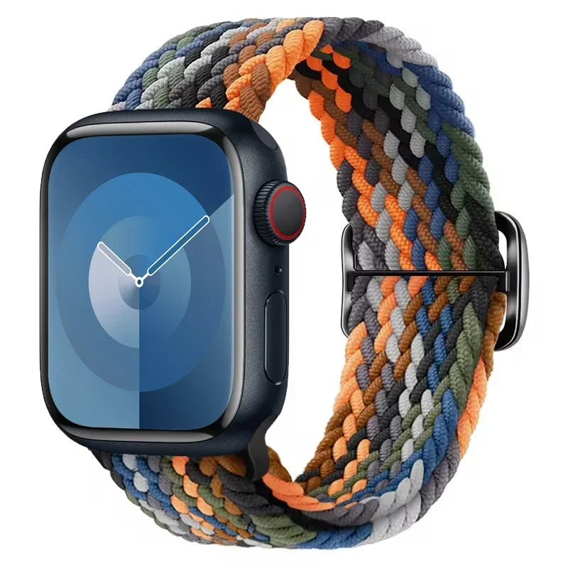 Braided band For Apple Watch band 45mm Ultra 2 49mm 44mm 40mm 41mm 42mm 46mm Elastic adjustable band Series 10 9 8 7 3 5 SE 6 4