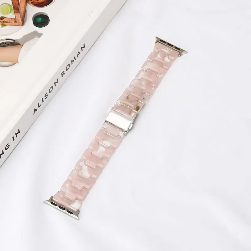 Resin band for Apple Watch band 44mm 40mm 45mm 49mm 38mm 42mm 41mm Fashion Wrist band for Apple Watch Series 8 7 6 5 4 3 2 1 Ultra 2
