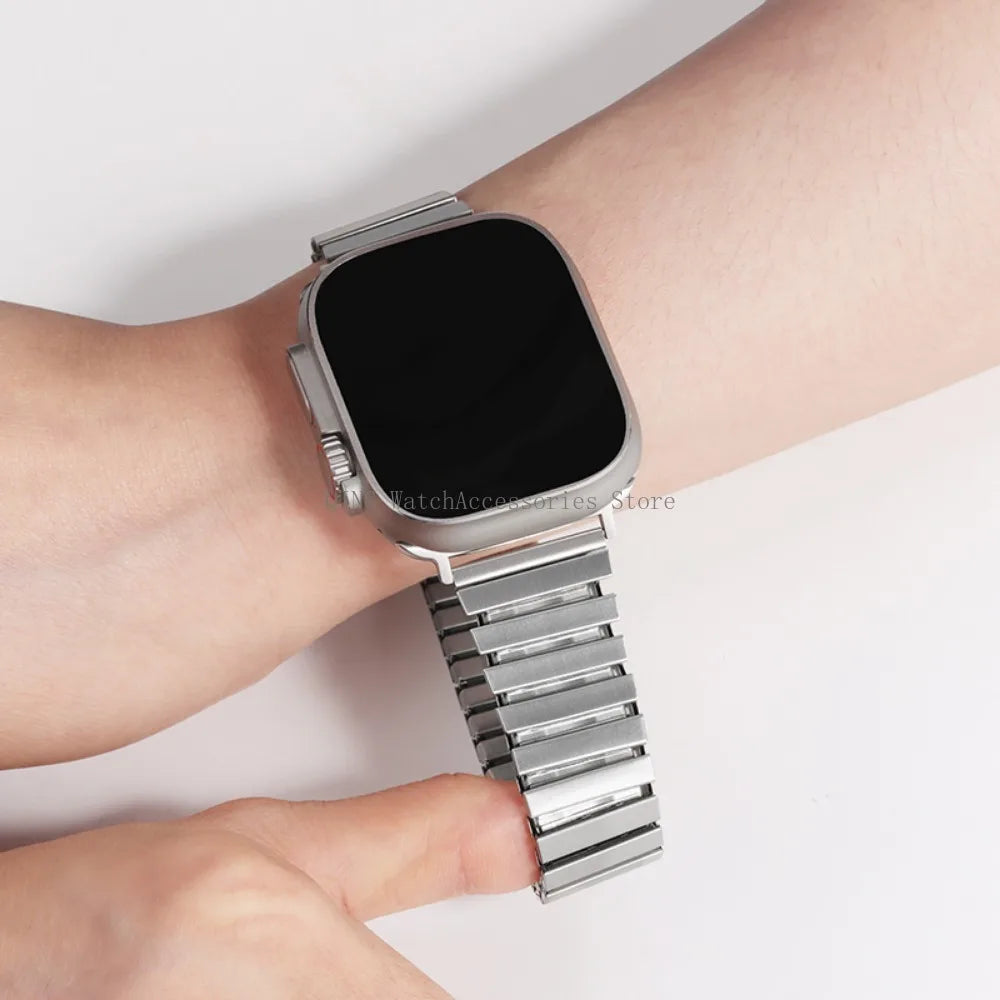 for Apple Watch band 40mm 44mm 45mm 41mm Slim metal Elastic Stretch watch band Bracele band for Apple Watch 7 6 SE 5 4 8 49mm 42mm 38mm