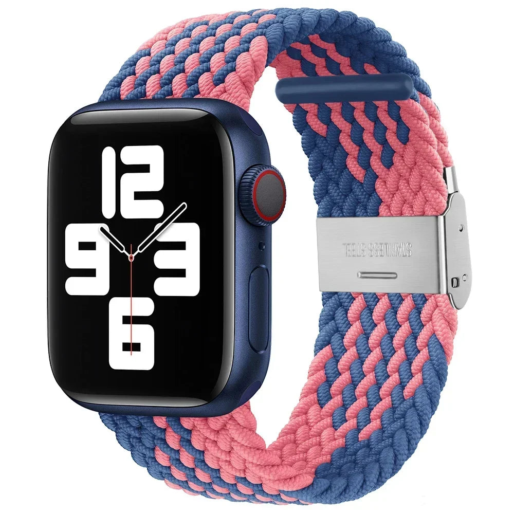 Braided Solo Loop For Apple Watch Ultra band 49mm 45mm 40mm 41mm 44mm Nylon Elastic band Apple Watch Series 10 9 8 SE 6 7 5 4 band