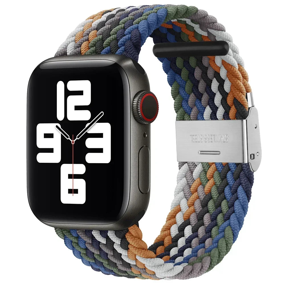 Braided Solo Loop For Apple Watch Ultra band 49mm 45mm 40mm 41mm 44mm Nylon Elastic band Apple Watch Series 10 9 8 SE 6 7 5 4 band