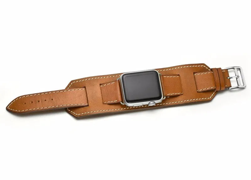 Cuff band for Apple Watch band 44mm 45mm 40mm 49mm 41mm 42mm 38mm Leather watch band Apple Watch Series 9 8 7 5 SE 6 Ultra 2 band