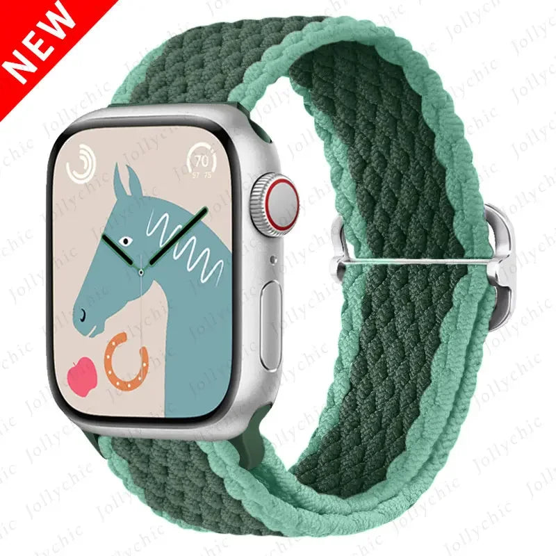 Braided Solo Loop band For Apple Watch Ultra 2 band 49mm 44mm 40mm 45mm 41mm 42mm 38mm band Apple Watch Series 9 8 7 6 SE 3