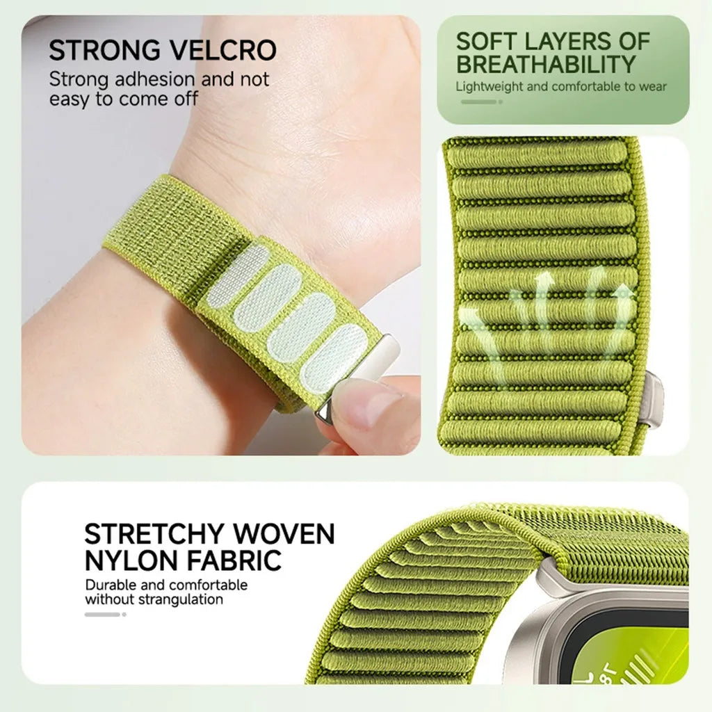 Nylon Braided Sport band For Apple Watch band 10 42mm 46mm band for Apple Watch 9 8 7 6 5 4 SE Ultra 2 49mm 46mm 45mm 44mm 42mm 41mm 40mm 38