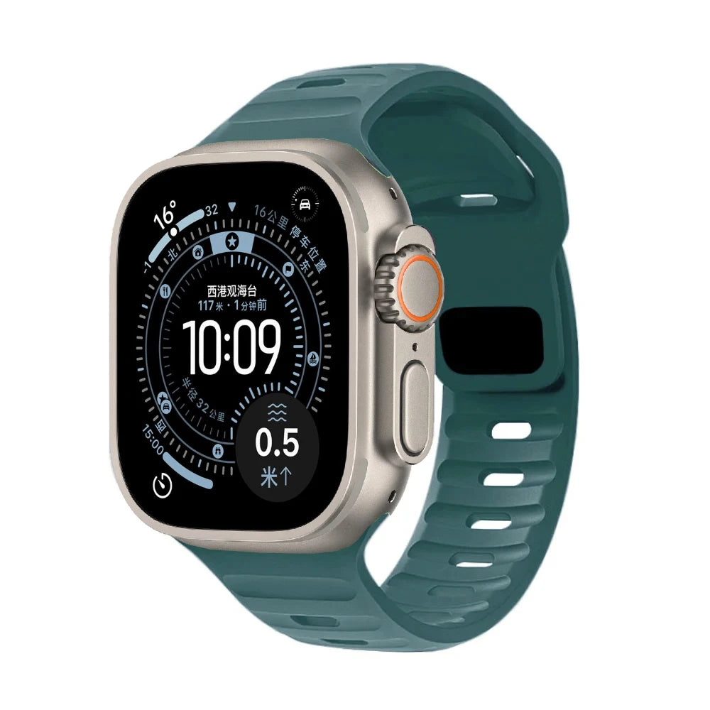 Silicone sport band for Apple Watch 49mm 45mm 44mm 46mm 42mm 40mm 41mm Correa band Apple Watch Series 9 8 7 6 5 SE Ultra 3 2 1