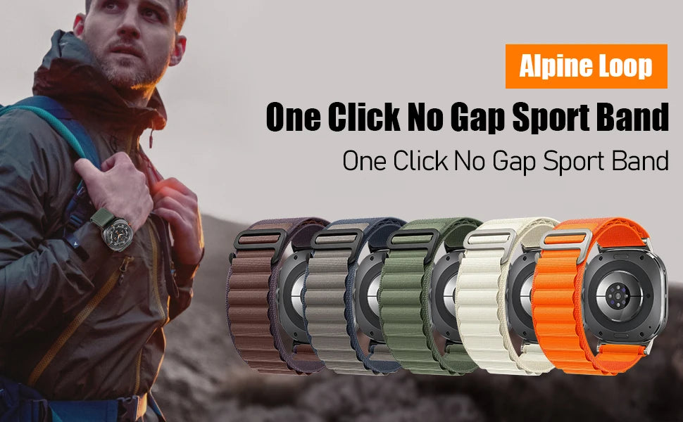 Alpine loop Strap For Samsung Galaxy Watch 8/8 classic/Ultra 47mm 44mm 40mm wristband Sport Bracelet correa Galaxy watch 8 Band