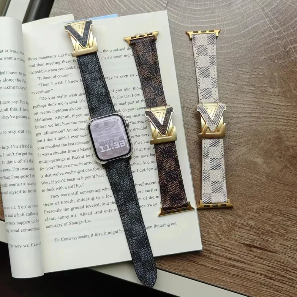 Luxury Fashion band for Apple Watch band 46mm Ultra 49mm 45mm 44mm 42mm 41mm 40mm 38mm metal Buckle band Apple Watch Series 11 10 9 8 7 6 ba