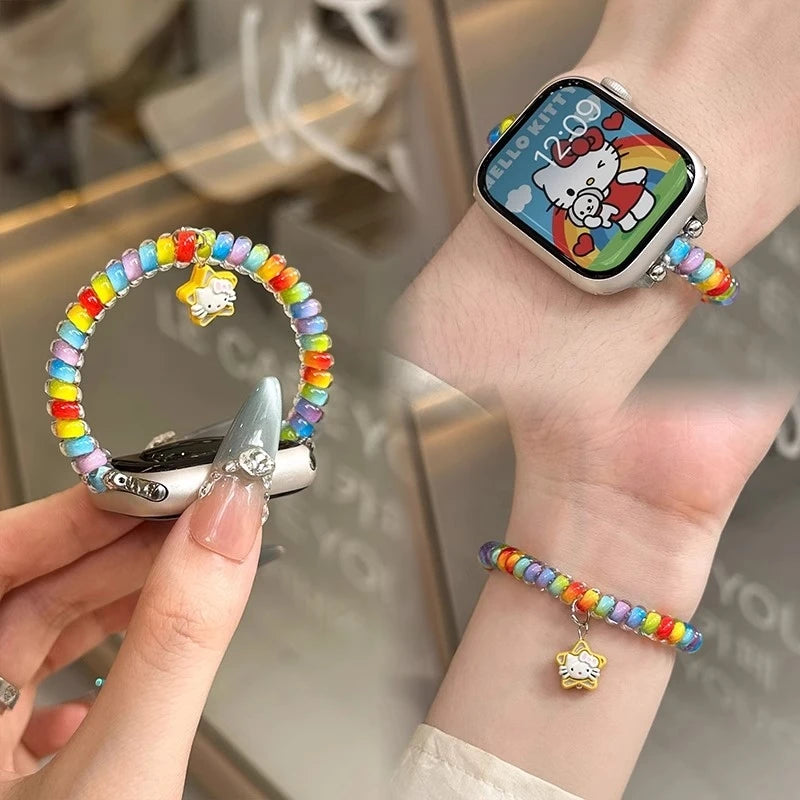band for Apple Watch band Ultra 2 3 49mm 40mm 41mm 44mm 46mm stretchable Cute Scrunchie brecelet Apple Watch seires 10 9 8 7 5 SE 11