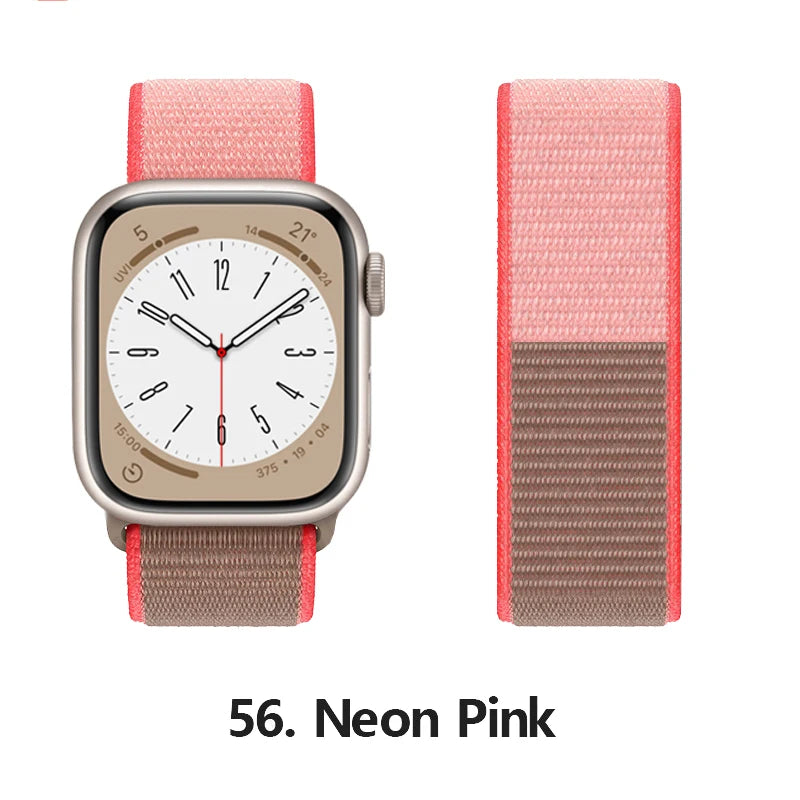 Nylon loop Correa For Apple Watch band 45mm 44mm 46mm 40mm 49mm 41mm 42mm 38mm band Apple Watch Series 6 SE 7 8 9 10 Ultra 2 bands