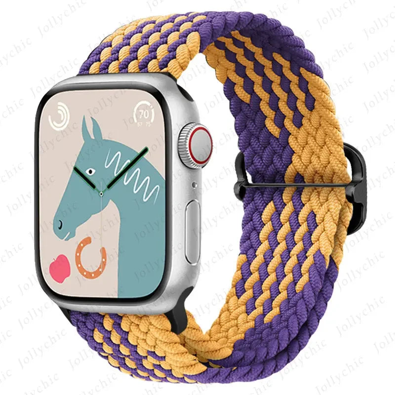 Braided Solo Loop band For Apple Watch Ultra 2 band 49mm 44mm 40mm 45mm 41mm 42mm 38mm band Apple Watch Series 9 8 7 6 SE 3