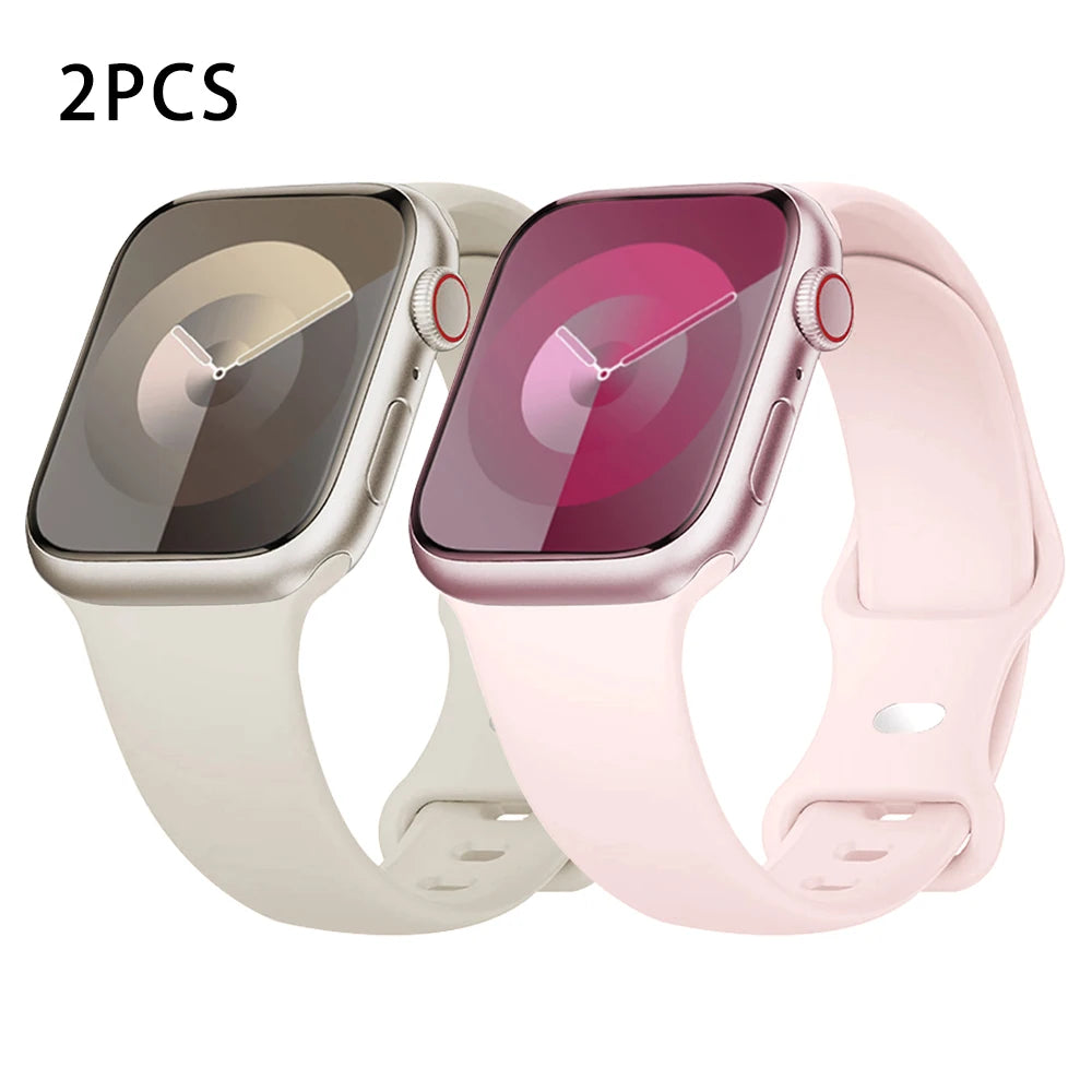Silicone band For Apple Watch band 40mm 44mm 46mm 45mm 41mm 49mm 38mm 42mm Correa band Apple Watch Series 6 Ultra 2 7 8 9 SE 10 band