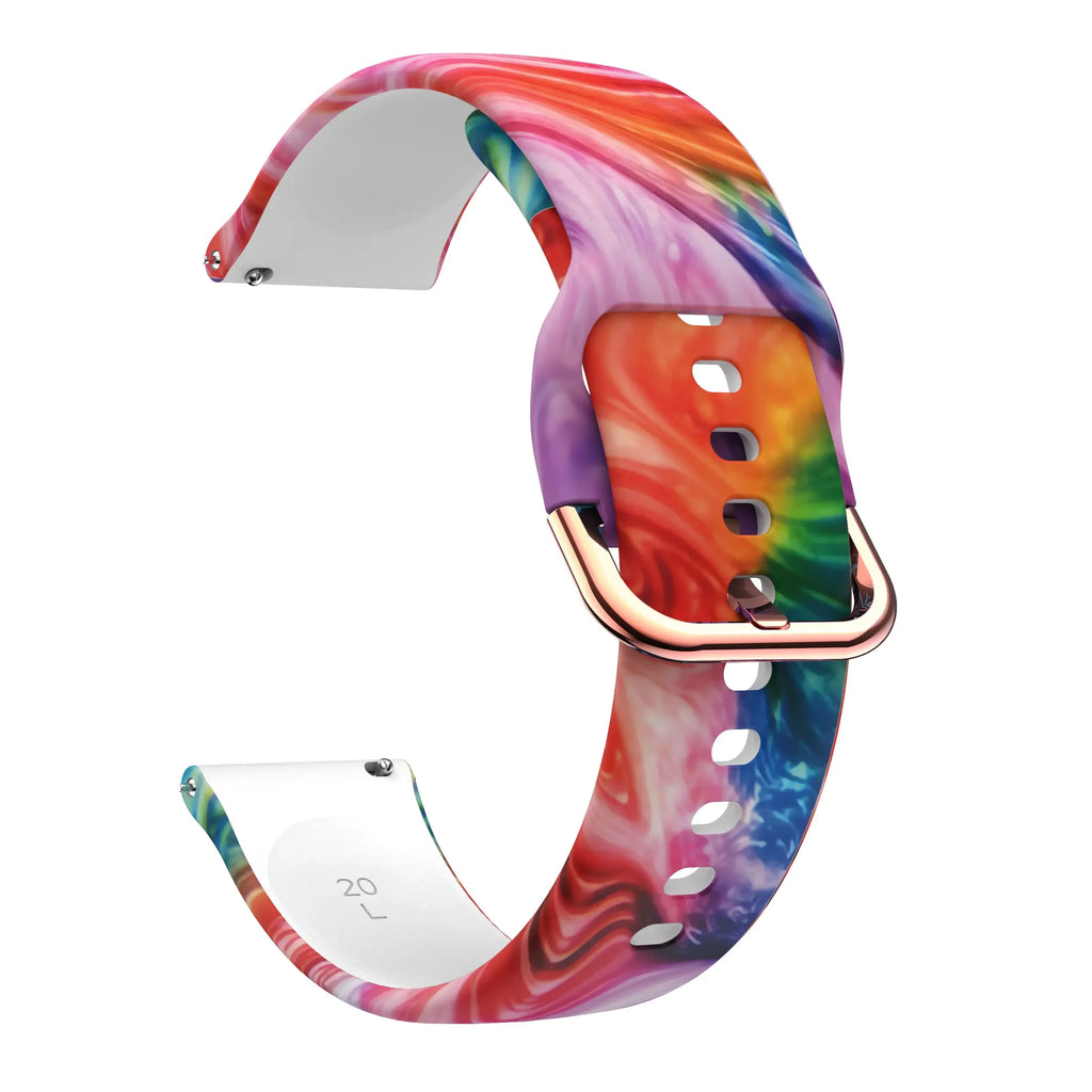 20mm/22mm strap For Samsung Galaxy watch 7/4/6/5 pro/Classic Active Printing Silicone bracelet For Amazfit GTR/GTS 4-2 mini band