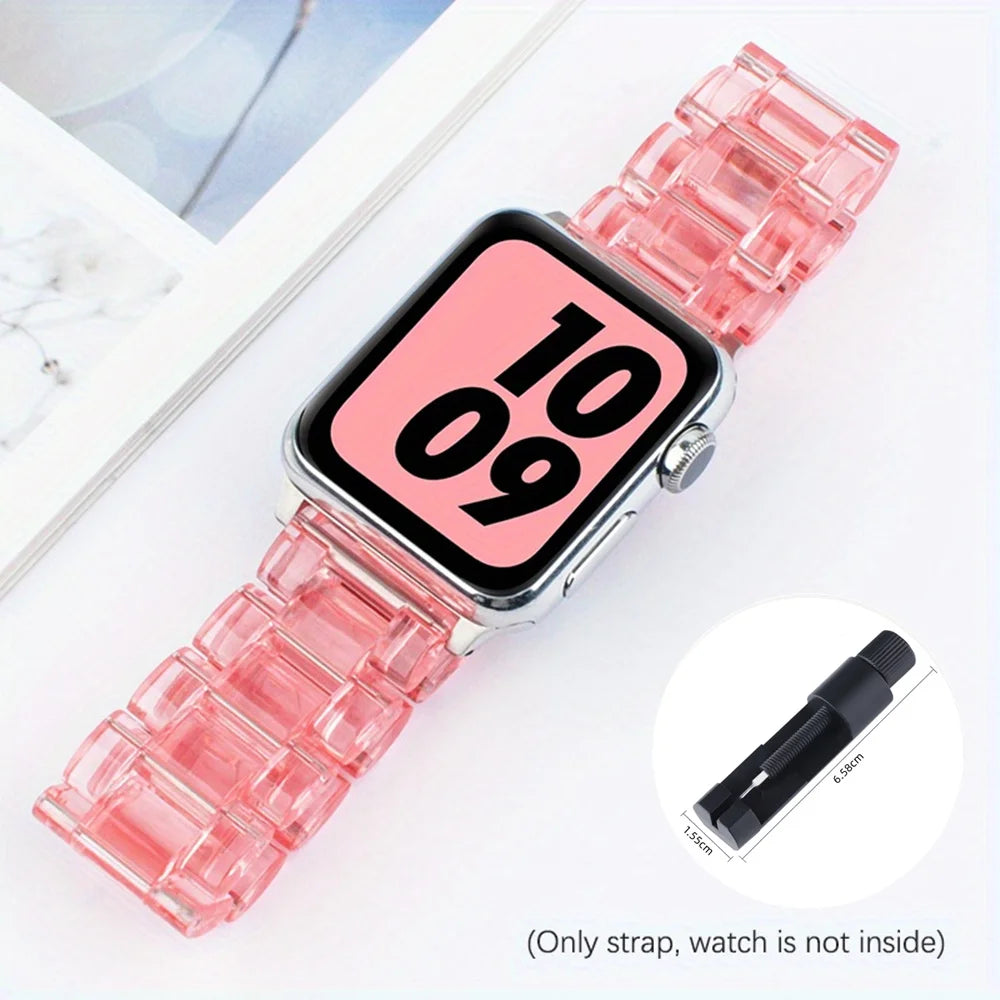 Transparent Link band for Apple Watch band 44mm Ultra 49mm 41mm 45mm 46mm 42mm glacier band Apple Watch Series 10 9 8 7 6 5 4 3