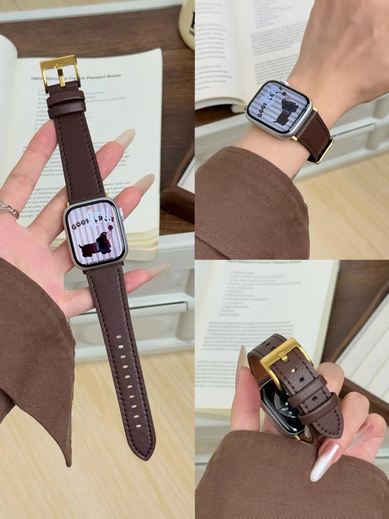High quality leather loop For Apple Watch band women 11 10 9 8 7 6 5 4 3 2 1 SE 38mm 40mm 41mm 42mm 44mm 45mm 46mm 49mm band