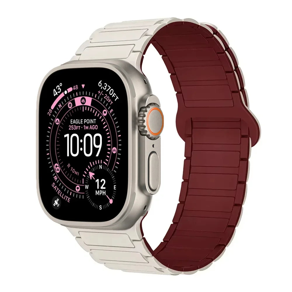 Magnetic Silicone band for Apple Watch Ultra 3 band 49mm 46mm 42mm 45mm 44mm 40mm band correa Apple Watch Series 11 10 9 8 7 SE