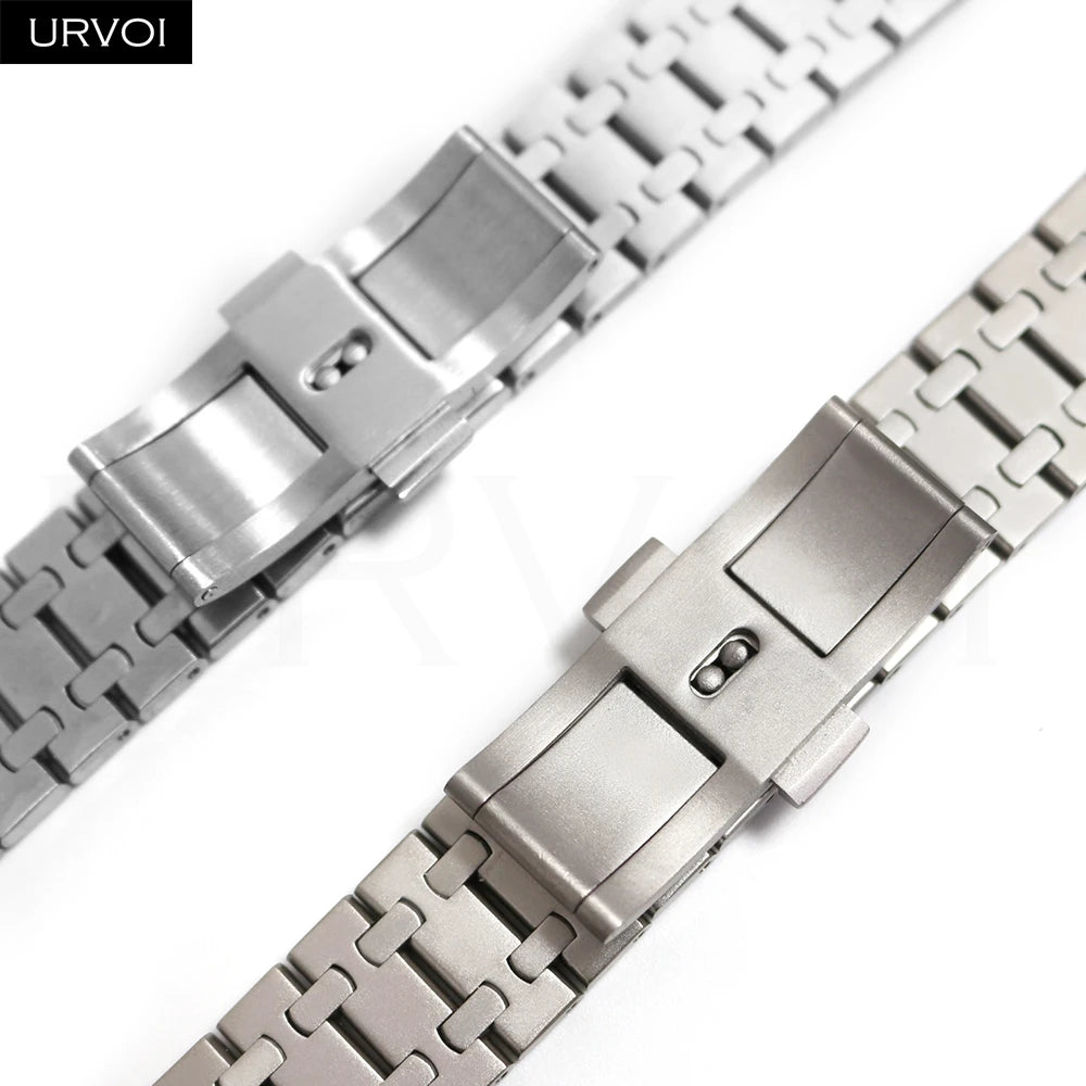 URVOI band for Apple Watch Ultra 3 2 Series 11 10 9 8 7 SE3 316L AP Stainless steel band for Apple Watch wristband butterfly buckle