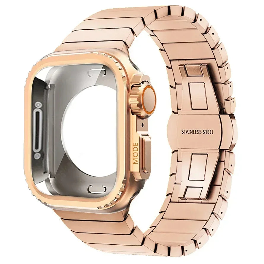 Case+band for Apple Watch band 10 42mm 46mm Ultra 2 49mm 9 8 7 6 SE 5 Steel metal Protective Shell Upgrade Apple Watch 49mm 45mm 44mm