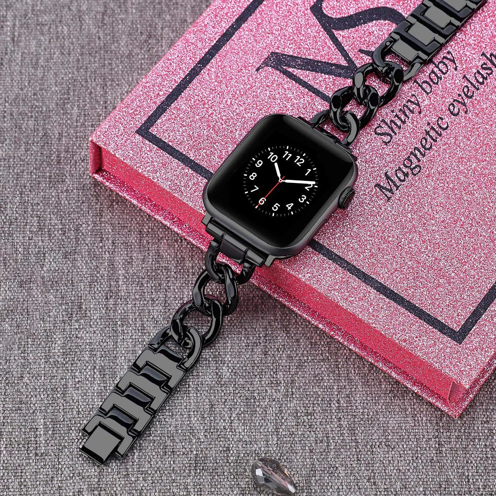 Women Gold Loop band For Apple Watch 8 7 44mm 41mm 45mm Stainless Steel metal band For Apple Watch 7 6 SE Women Girl Lady bands