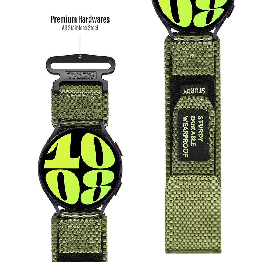 22mm 20mm Tactics Sport Strap for Samsung Galaxy Watch Band 6/5/4 40mm 44mm 6 Classic 43 47mm Nylon Loop Bracelet Active Gear S3