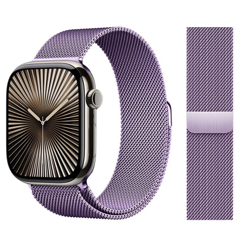 For Apple Watch band 11 10 9 8 SE 46mm 42mm 44mm 45mm Ultra 3 2 49mm 41mm Milanese Loop metal band correa Apple Watch bands