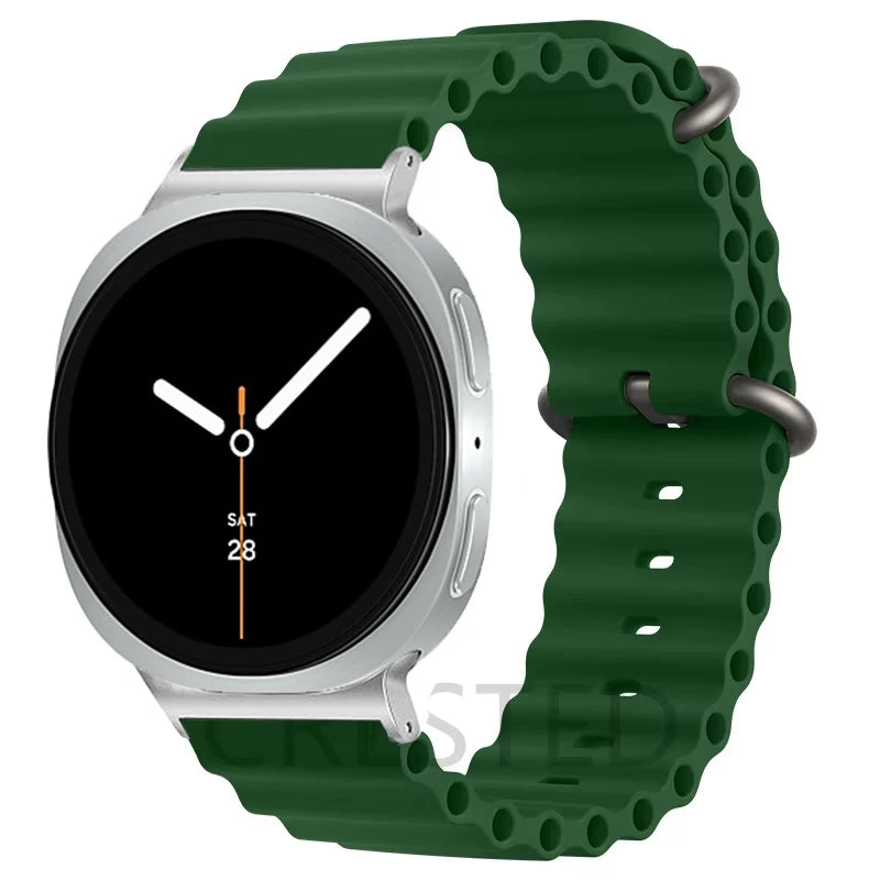 Ocean Band For Samsung Galaxy Watch 8 strap 44mm 40mm Accessories Sport Silicone Bracelet correa for Galaxy watch 8 classic 46mm