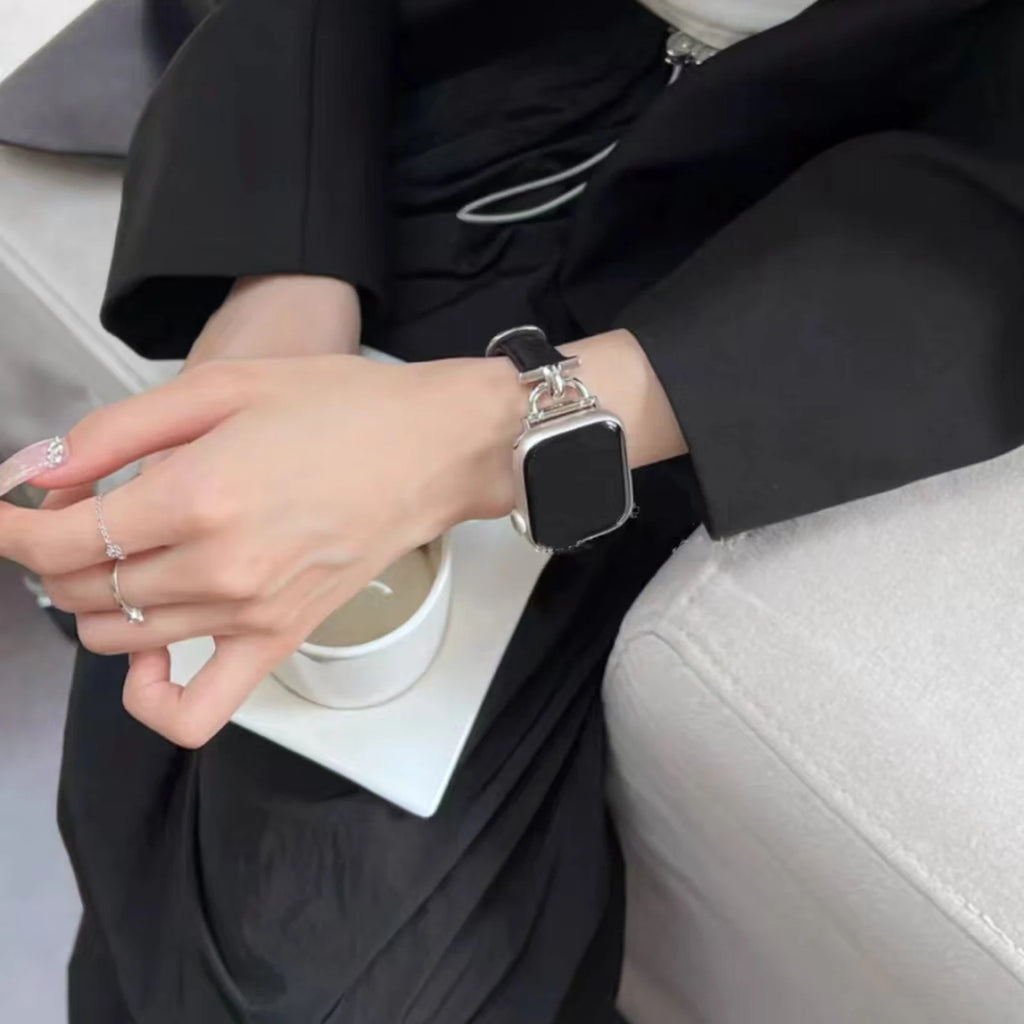 Fashion Leather loop Correa For Apple Watch band Series Ultra 11 10 9 8 7 6 5 4 3 38mm 40mm 41mm 42mm 44mm 45mm 46mm 49mm band