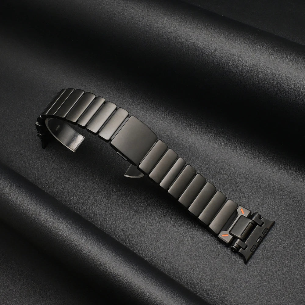 Magnetic Titanium band for Apple Watch Ultra 3 2 49mm Rubber Men band For Apple Watch 11 10 46mm 9 8 7 6 5 4 SE3 44mm 45mm band
