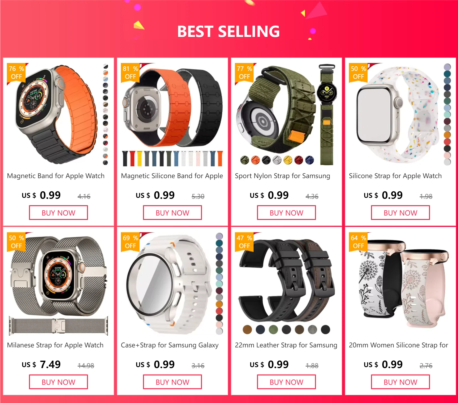 Silicone Strap for Samsung Galaxy Watch 7 6 5 4 40mm 44mm 6 4 Classic 43mm 47mm Sports Bracelet for Galaxy Watch 5Pro 45mm Band