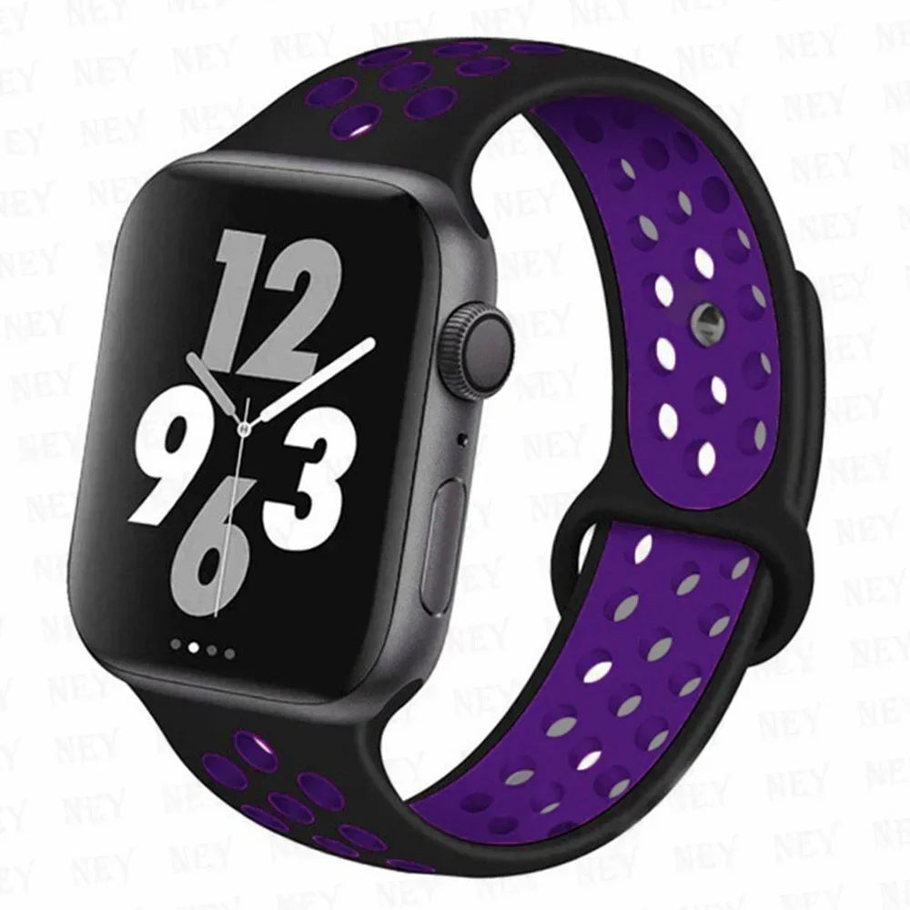Sport band For Apple Watch band 45mm 49mm 44mm 40mm 41mm 42mm 46mm Silicone band Apple Watch Ultra 2 Series 10 9 8 SE 7 6 5 4 3