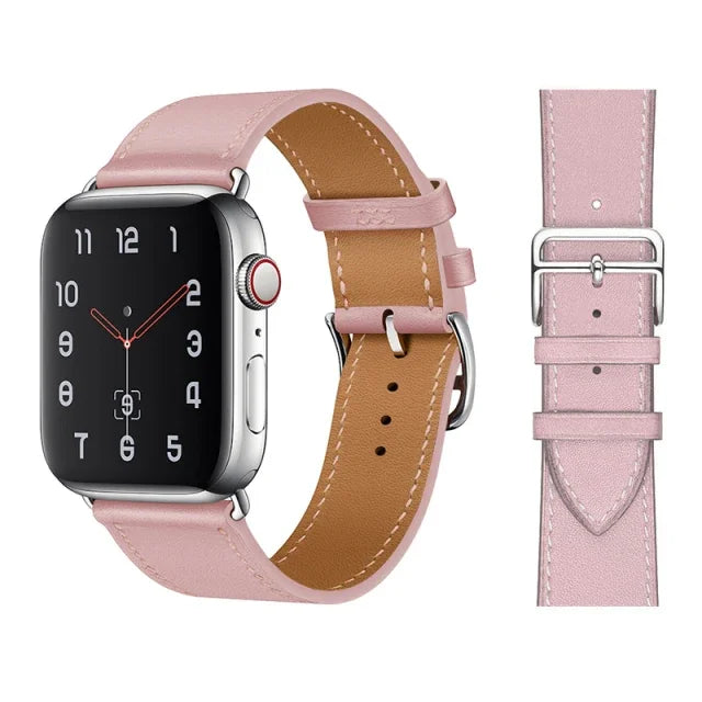 Leather band For Apple Watch Ultra 2 49mm 9 8 7 45mm 41mm High quality business wristband For Apple Watch 6 5 4 3 SE 44mm 40mm 42mm
