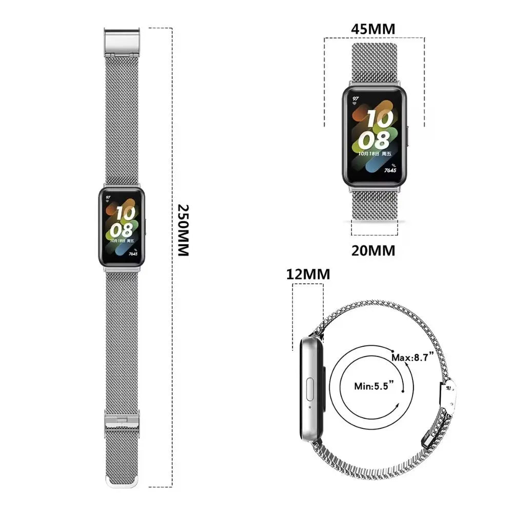 Stainless Steel Strap for Samsung Galaxy Fit 3 Smartwatch Strap Metal Loop Bracelet Watchband for Galaxy Fit3 Replacement Correa