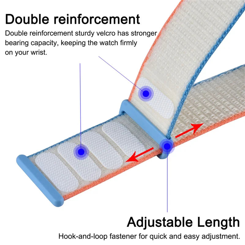 Nylon band For Apple Watch band S10 46mm 42mm 45mm 41mm 44mm 40mm 49mm Braided band Breathable Apple Watch Ultra 10 9 8 7 6 5 4