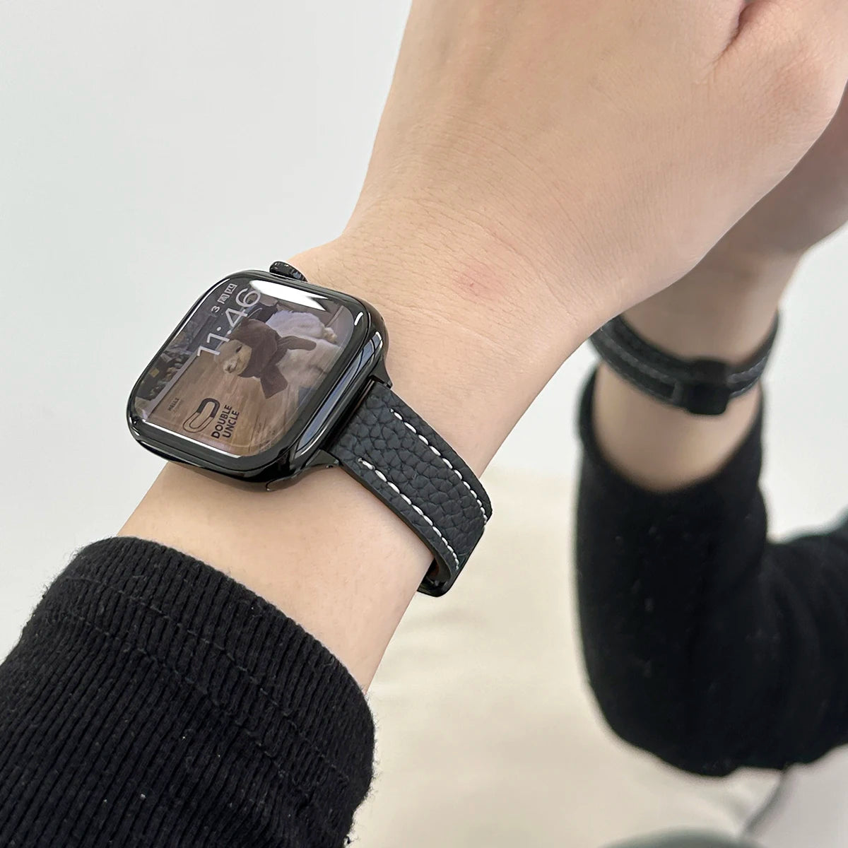 Folding Slim Leather Magnetic watch band For Apple Watch 10 11 42mm 46mm SE 44mm 40mm 9 8 7 41mm 45mm band 6 5 4 band For Apple Watch