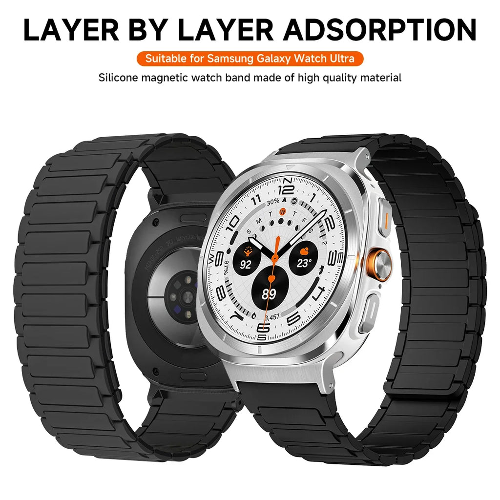 Galaxy Watch Ultra Strap Magnetic Bracelet Wristband For Samsung Galaxy Watch 7 47mm Silicone Watchband Accessories ﻿