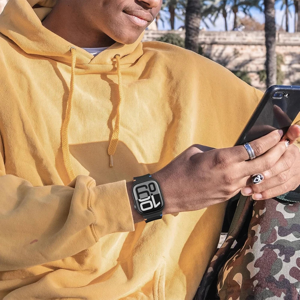 Silicone band for Apple Watch 10 band 46mm 42mm 49mm 45mm 44mm 40mm 41mm correa band belt Apple Watch Series 10 9 8 6 7 5 SE Ultra