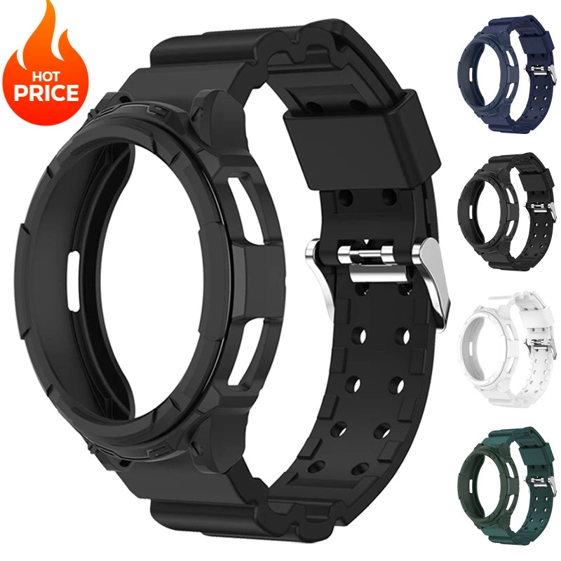 Silicone Strap+Case for Samsung Galaxy Watch 6 Classic 43mm 47mm Sport Loop Band Screen Protective Cover for SAMSUNG 6Classic