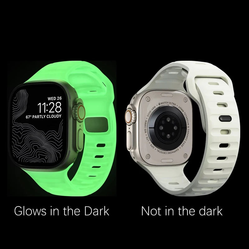 Sport band For Apple Watch Ultra 9 8 7 6 SE 5 Soft Silicone Lightweight band For Apple Watch 38mm 40mm 42mm 44mm 45mm 49mm